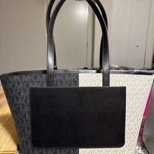 Michael Kors Black and Cream Signature Tote